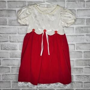 Vintage 80s Velvet & Lace Dress